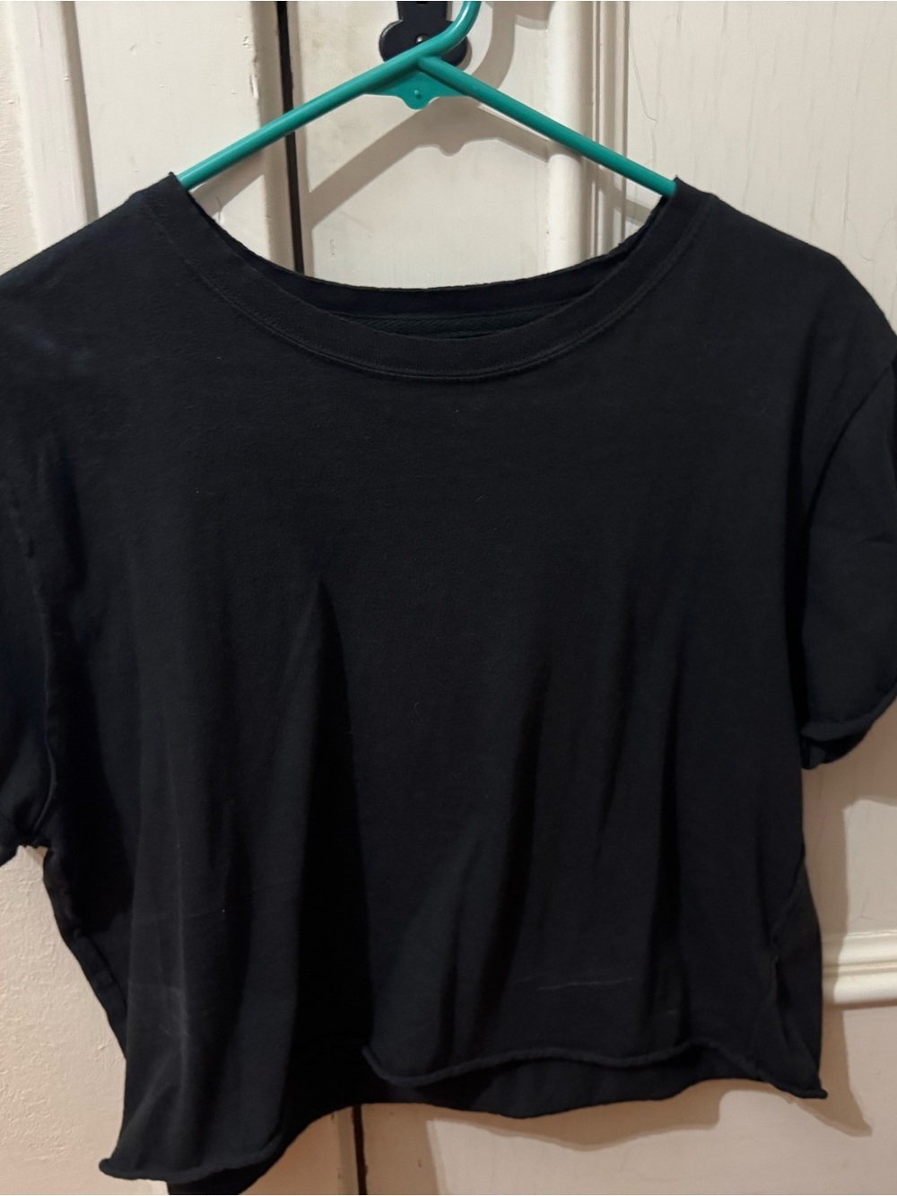 We The Free Black Cropped Crew Tee